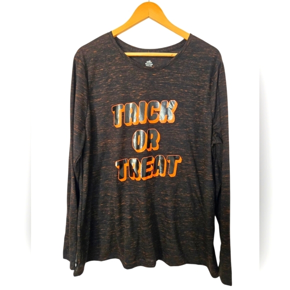 we celebrate Tops - Way To Celebrate Trick or Treat Long Sleeve Shirt Size 3x